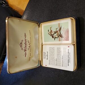 Vintage Windsor Imperial Northbrook Playing Card Case Green Hard Box 1 Full Deck